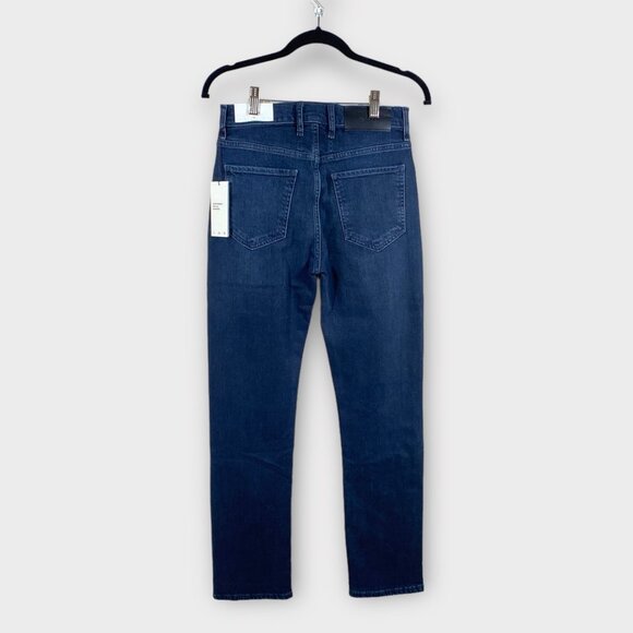 NWT 7 For All Mankind Easy Slim Dark Distressed with Open Knee Jeans, Size 28 - Picture 9 of 13